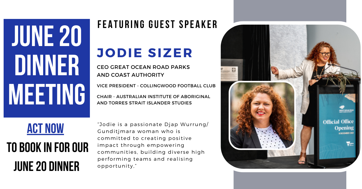 Jodie Sizer, CEO Great Ocean Road Parks and Coast Authority, presents at the Geelong Business Club,